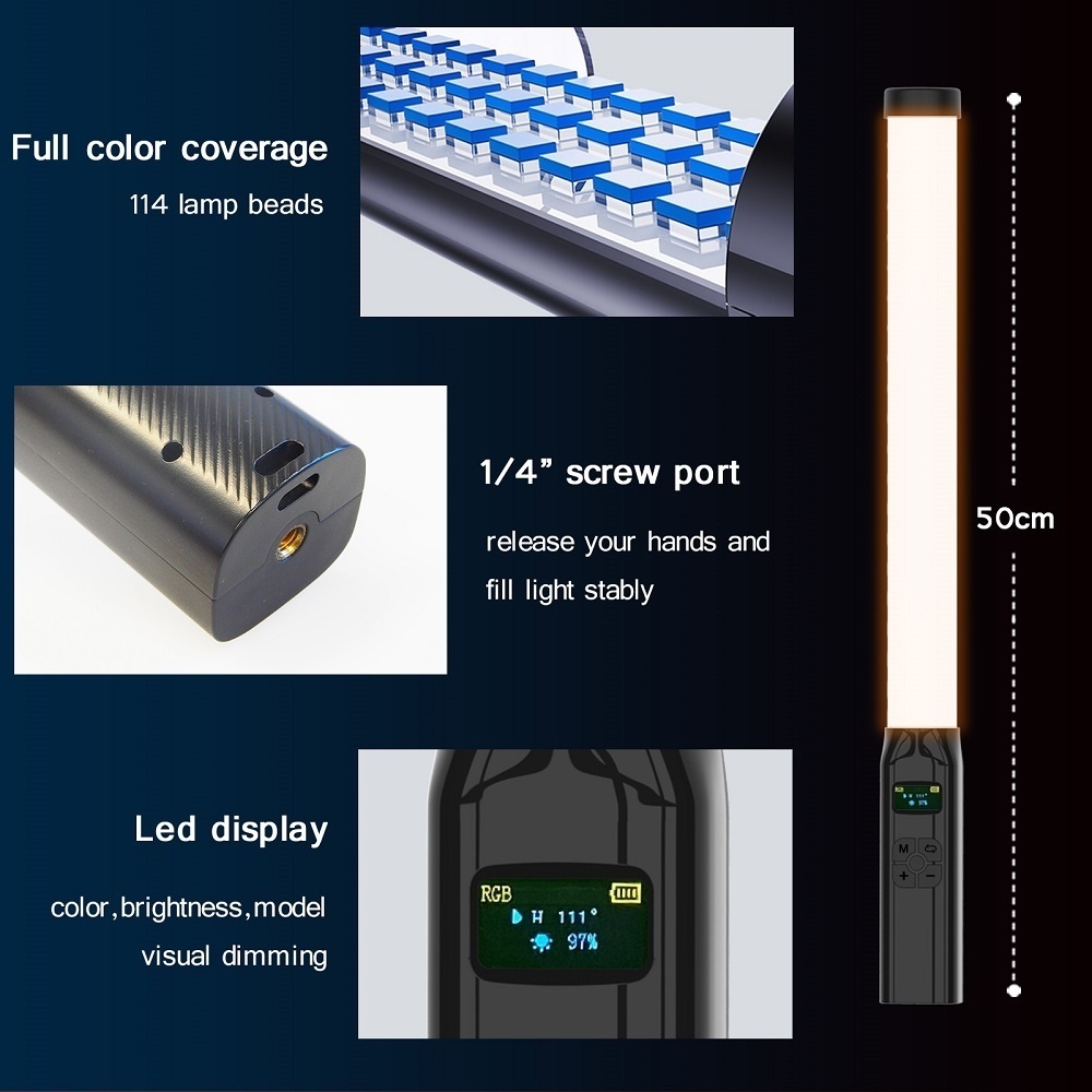 50CM RGB Stick Light Wand Ligh - Photography Lighting Types recension och pris