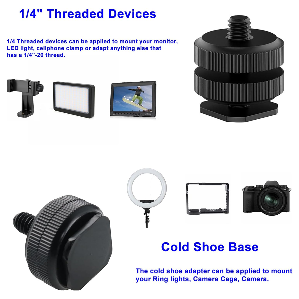 Aluminum Alloy Hot Shoe to 1/4 - Photography Video Lighting Kit recension och pris